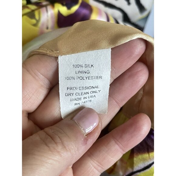 CACHE Animal Floral Silk Bubble Hem Strapless Cocktail Dress Sz 2 Party Wedding - Picture 5 of 9